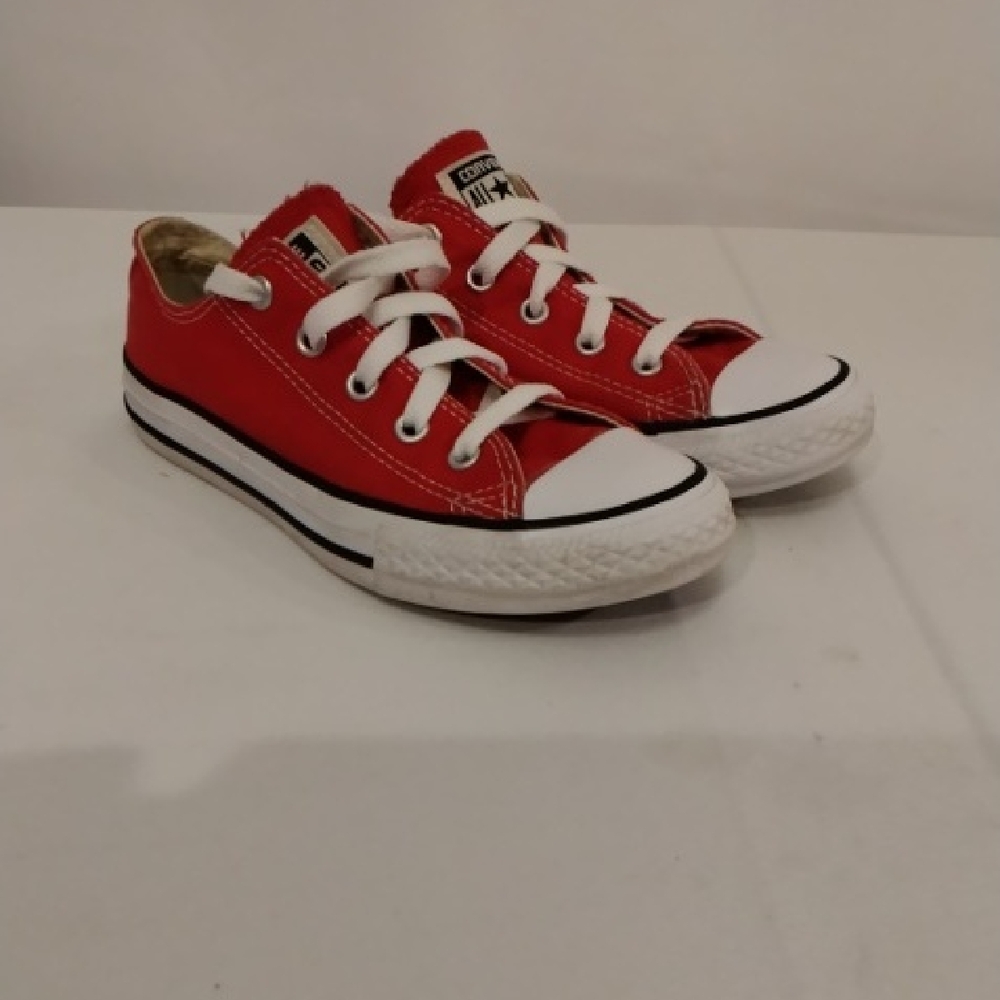 Converse Red Canvas Sneakers with White Accents